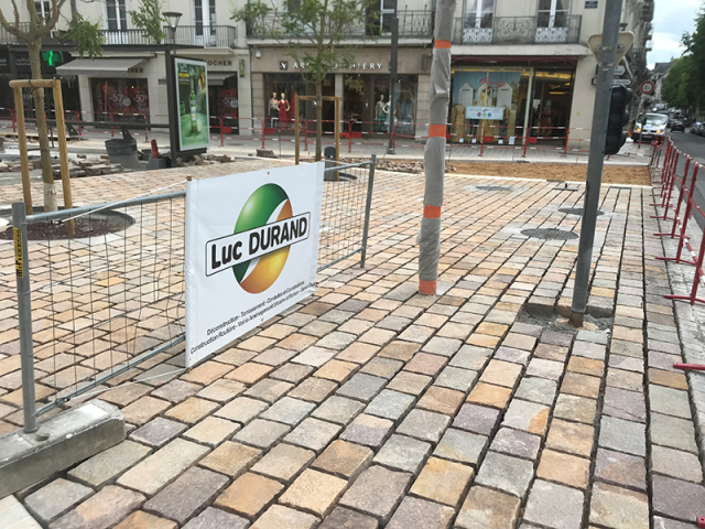 Saumur : chantier place de La Bilange - Rue Roosvelt
